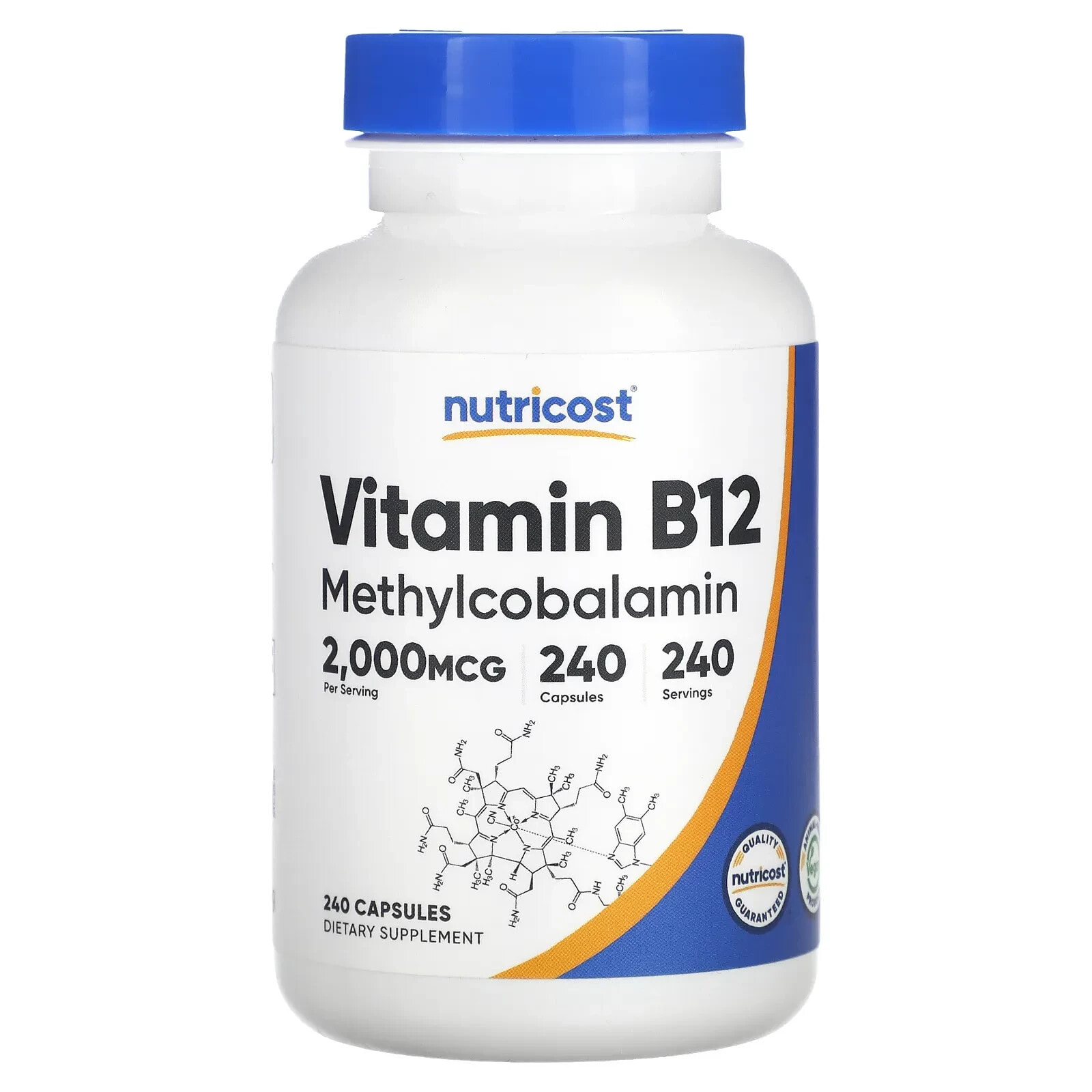 Nutricost, Vitamin B12, 2,000 mcg, 240 Capsules