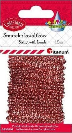 Декоративный элемент или материал для детского творчества Titanum Koraliki na sznurku 3mmx4,5m czerwone