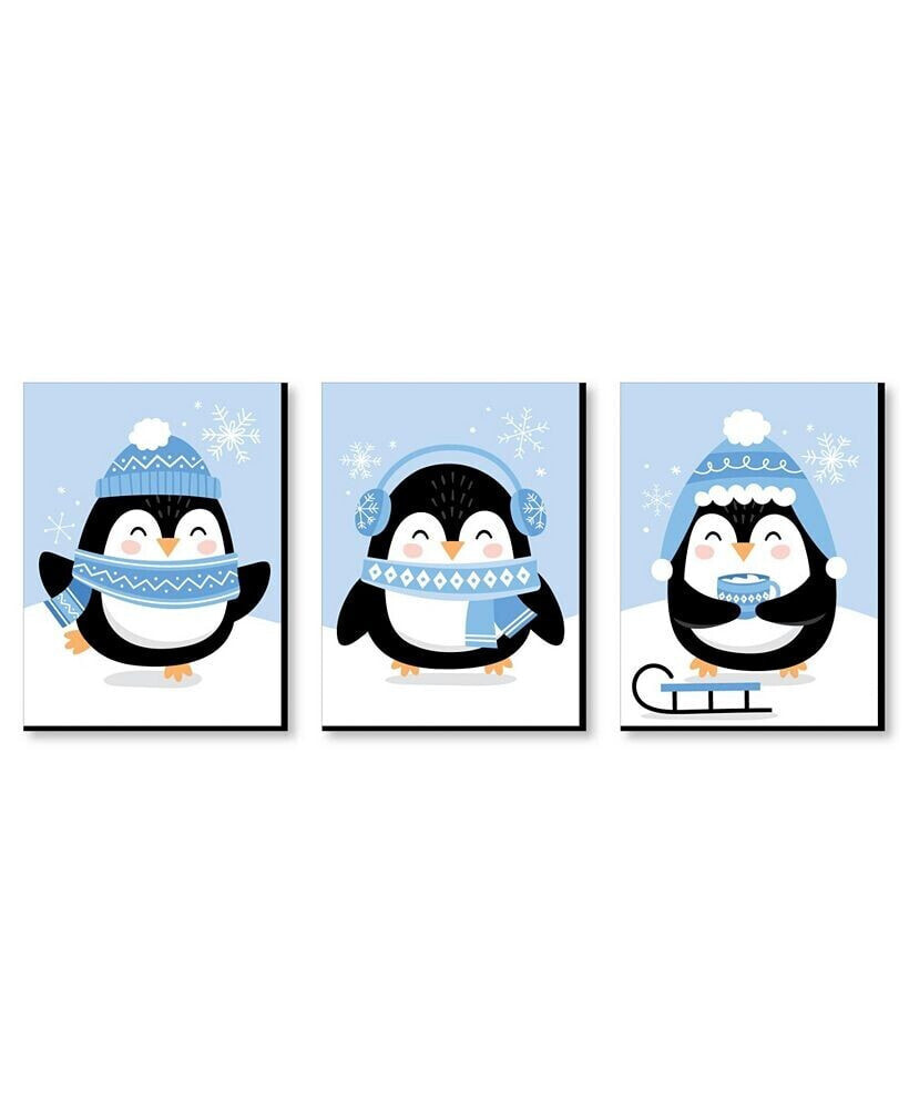 Big Dot of Happiness winter Penguins Holiday Nursery Wall Art & Christmas Home Decor 7.5