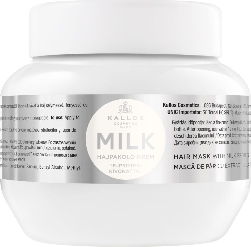 Kallos Milk Hair Mask Питательная и увлажняющая маска для волос с экстрактом молочного протеина 275 мл