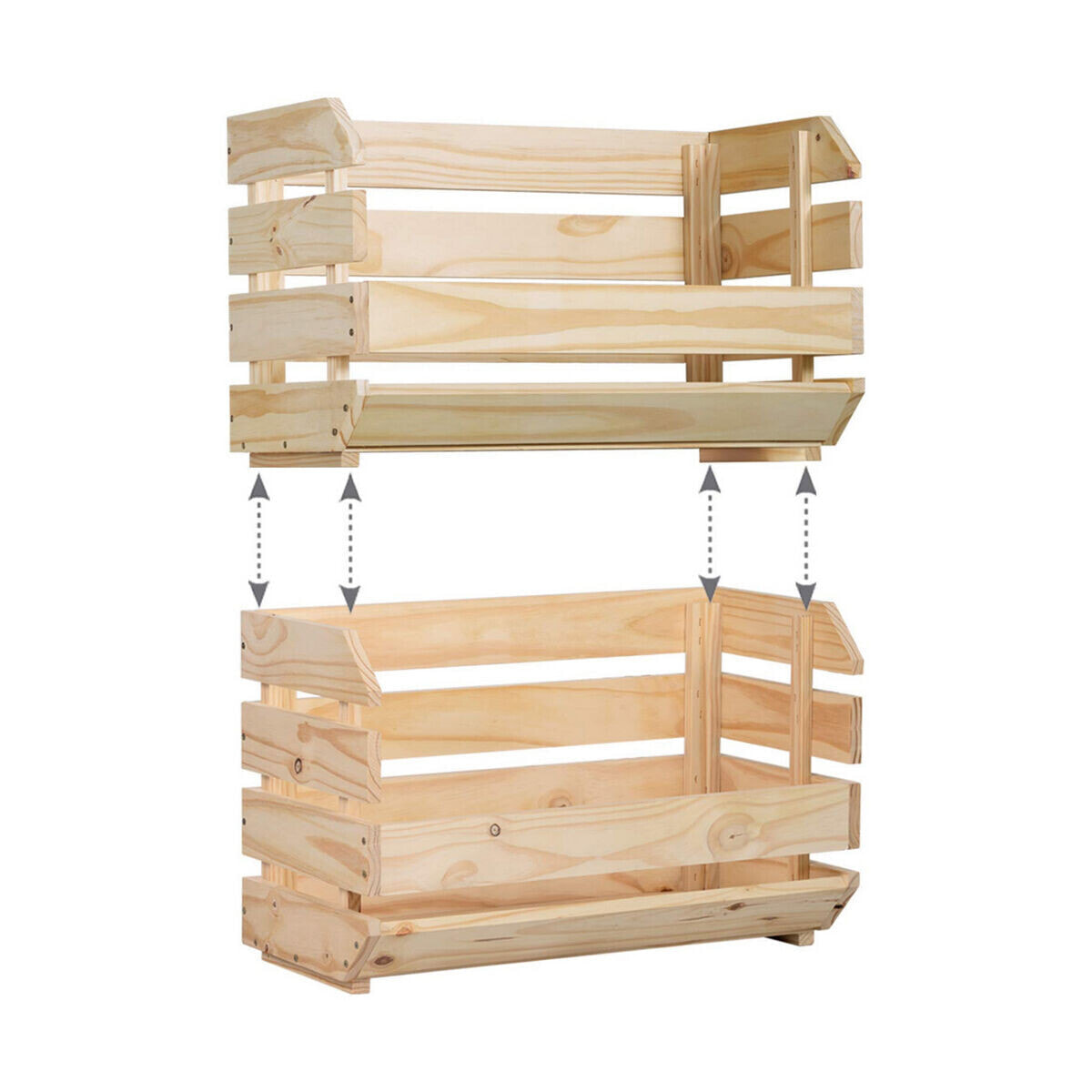 Штабелируемая коробка-органайзер Astigarraga 60 x 28,5 x 35,3 cm Деревянный Сосна