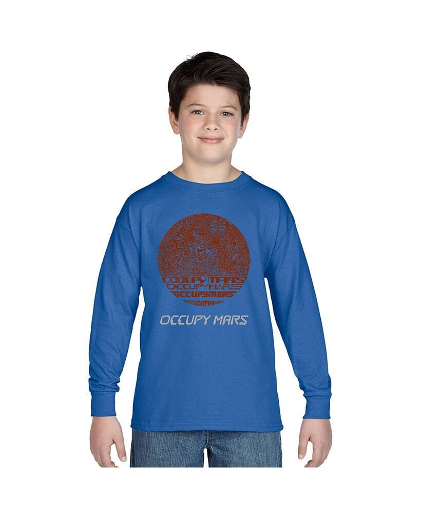 LA Pop Art big Boy's Word Art Long Sleeve T-shirt - Occupy Mars