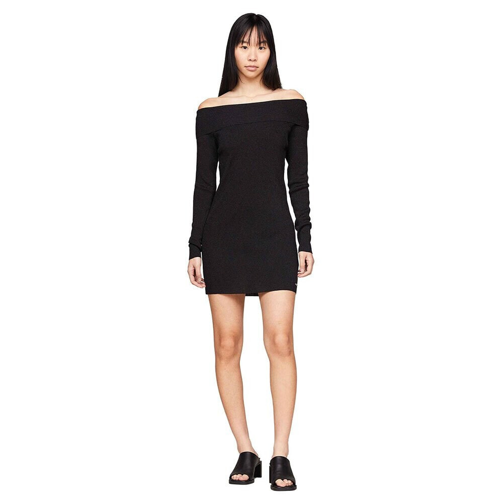 TOMMY JEANS Off Shoulder Ext long sleeve short dress