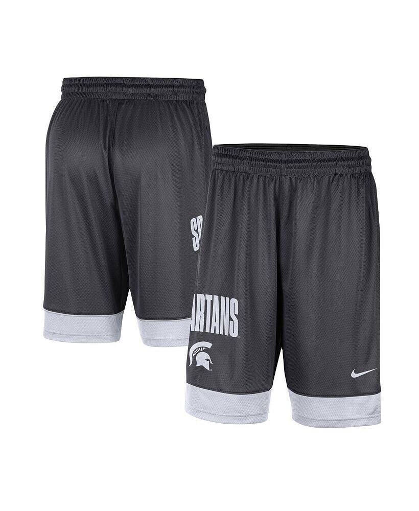 Nike men's Charcoal, White Michigan State Spartans Fast Break Shorts