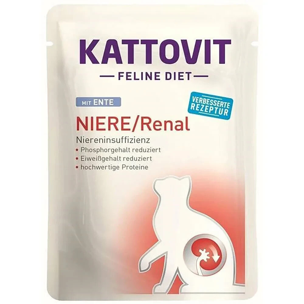 KATTOVIT Feline diet niere/renal duck wet cat food 85g