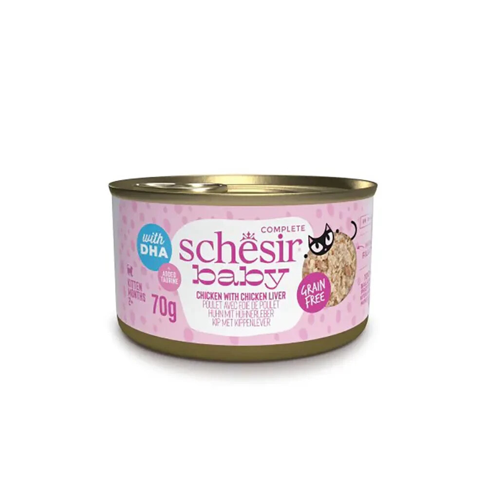 SCHESIR Baby chicken with liverbroth wet kitten food 70g