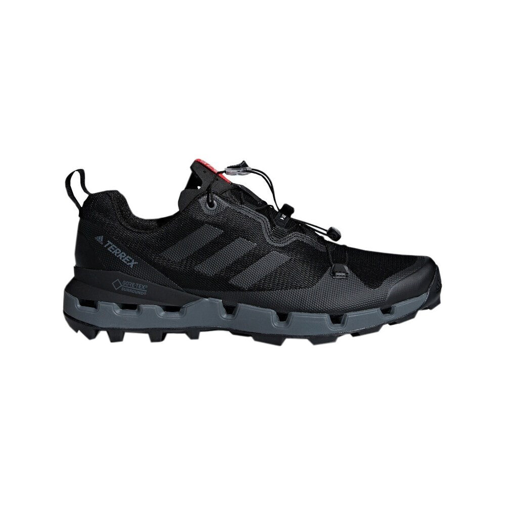 Мужские кроссовки спортивные треккинговые черные текстильные низкие демисезонные Adidas Terrex Fast Gtxsurround
