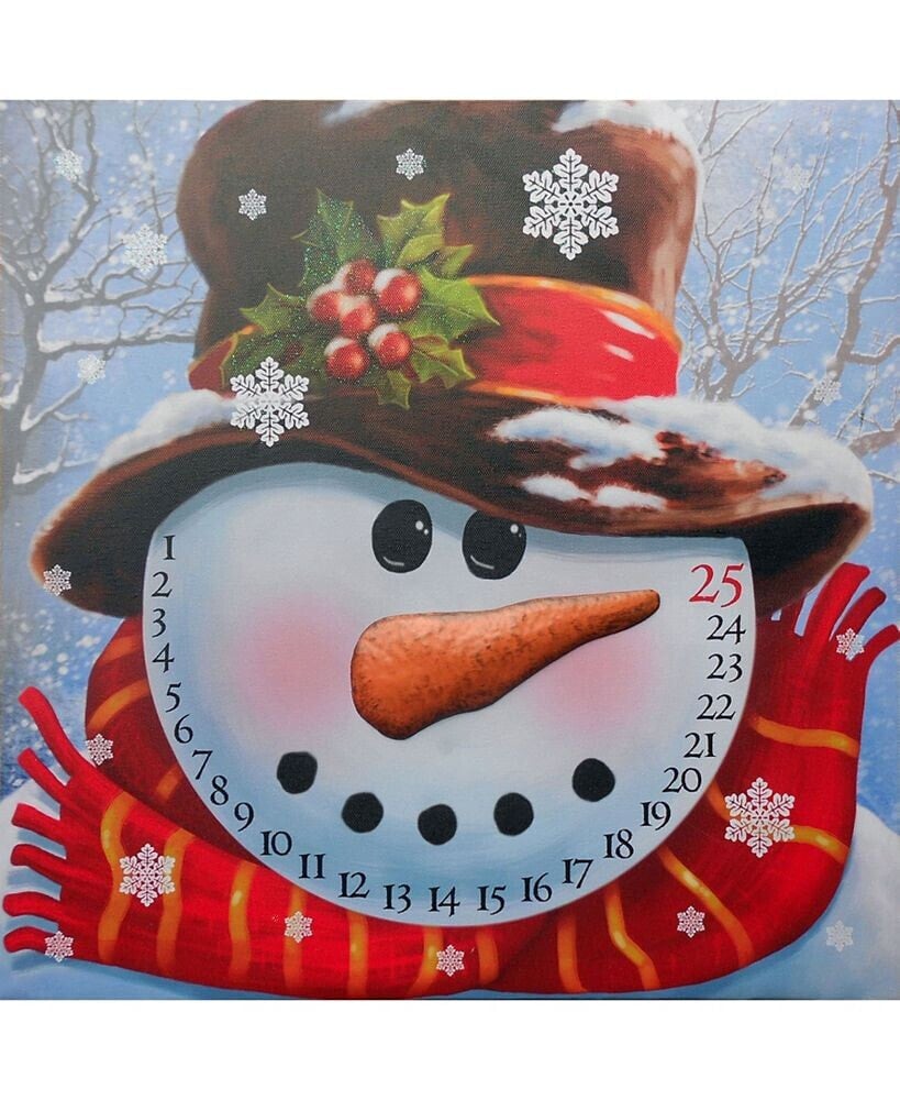 Trendy Décor 4U lighted Canvas: Snowman Advent Calendar, 16