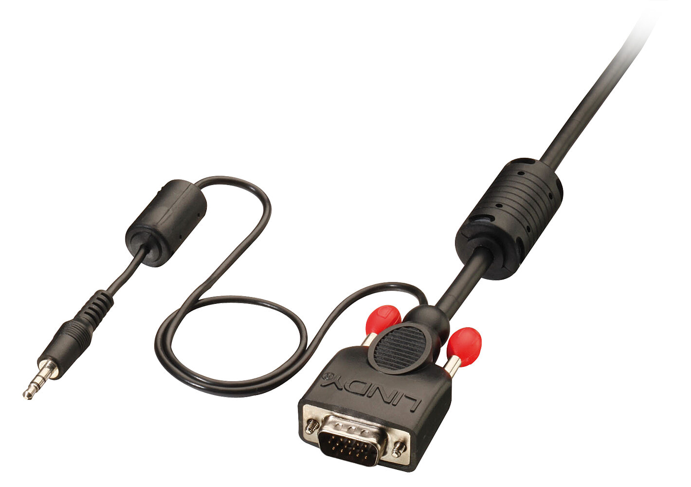 Lindy 37304 видео кабель адаптер 15 m VGA (D-Sub) + 3,5 мм Черный