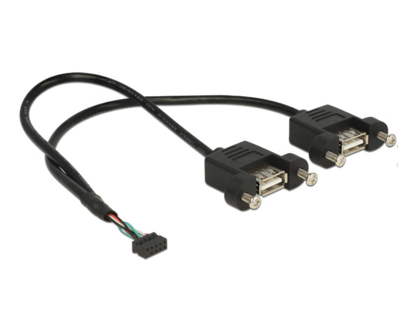 DeLOCK 84832 USB кабель 0,25 m 2.0 2 x USB A Черный