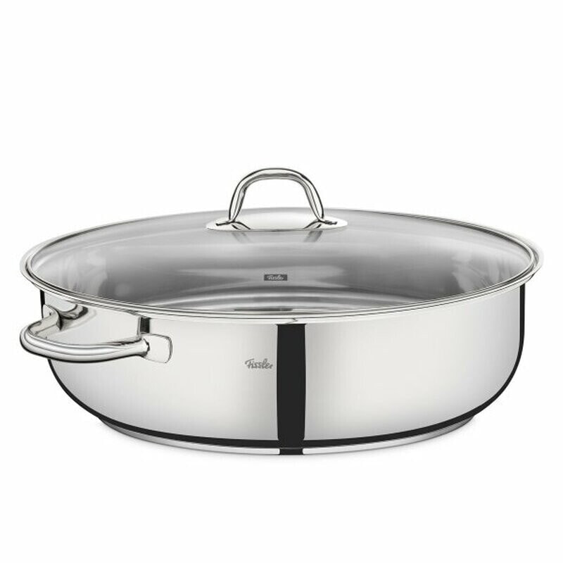 Fissler Edelstahl-Bräter mit Glasdeckel Induktion 38 cm oval