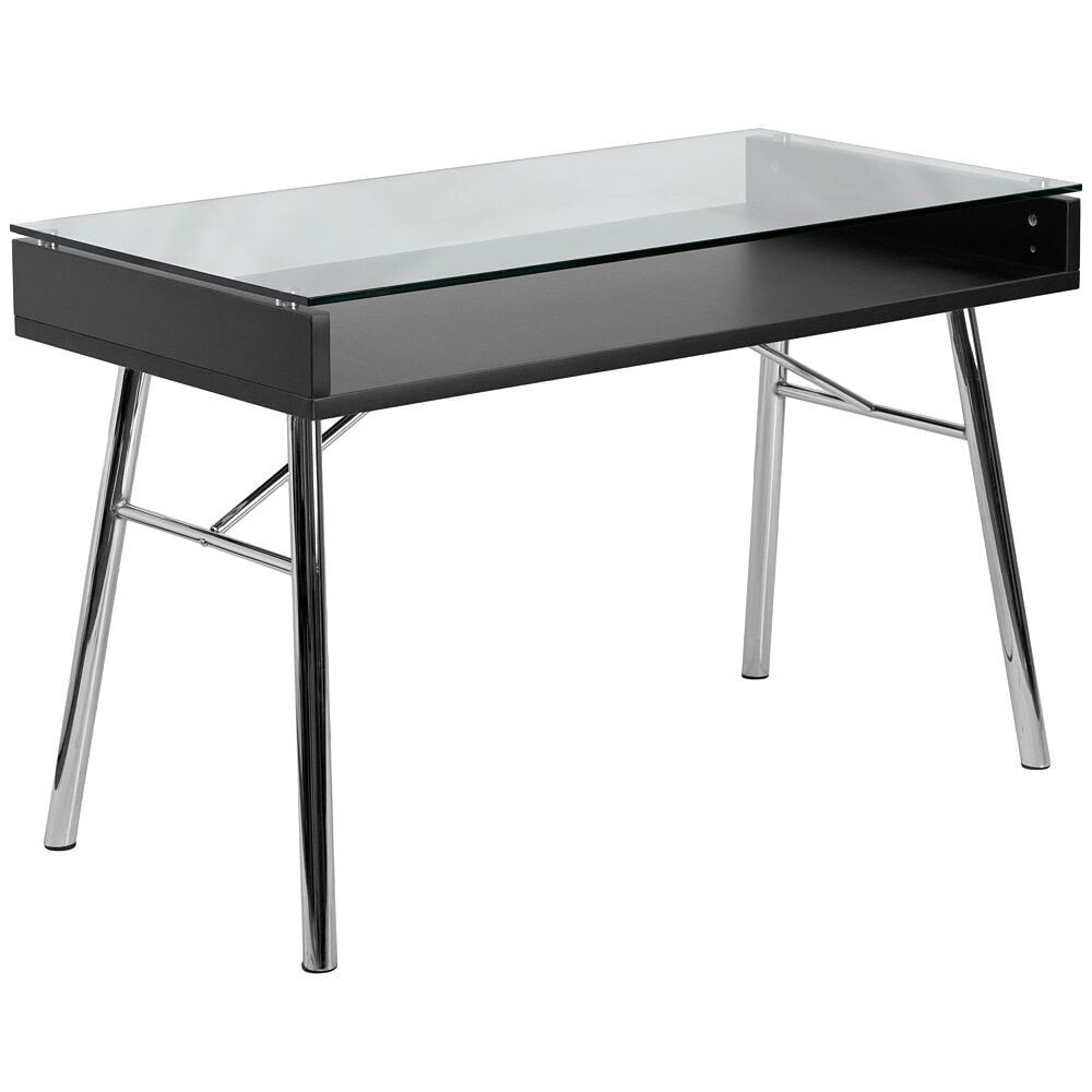 Flash Furniture brettford Desk With Tempered Glass Top