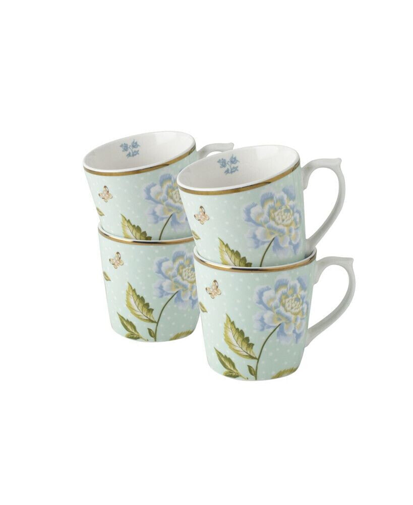 Laura Ashley heritage Collectables 10 Oz Mint Uni Mugs in Gift Box, Set of 4
