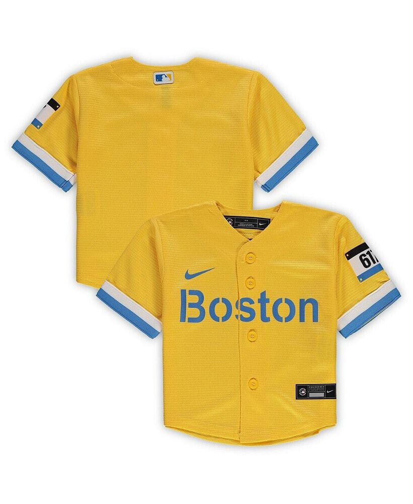 Infant Boys and Girls Gold Boston Red Sox MLB City Connect Replica Jersey