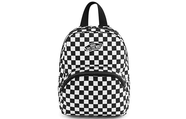 Vans 万斯 Mini Backpack 格纹印花 涤纶 书包背包双肩包 迷你 女款 黑白格 / Рюкзак Vans Mini Backpack VN0A3Z7W56M