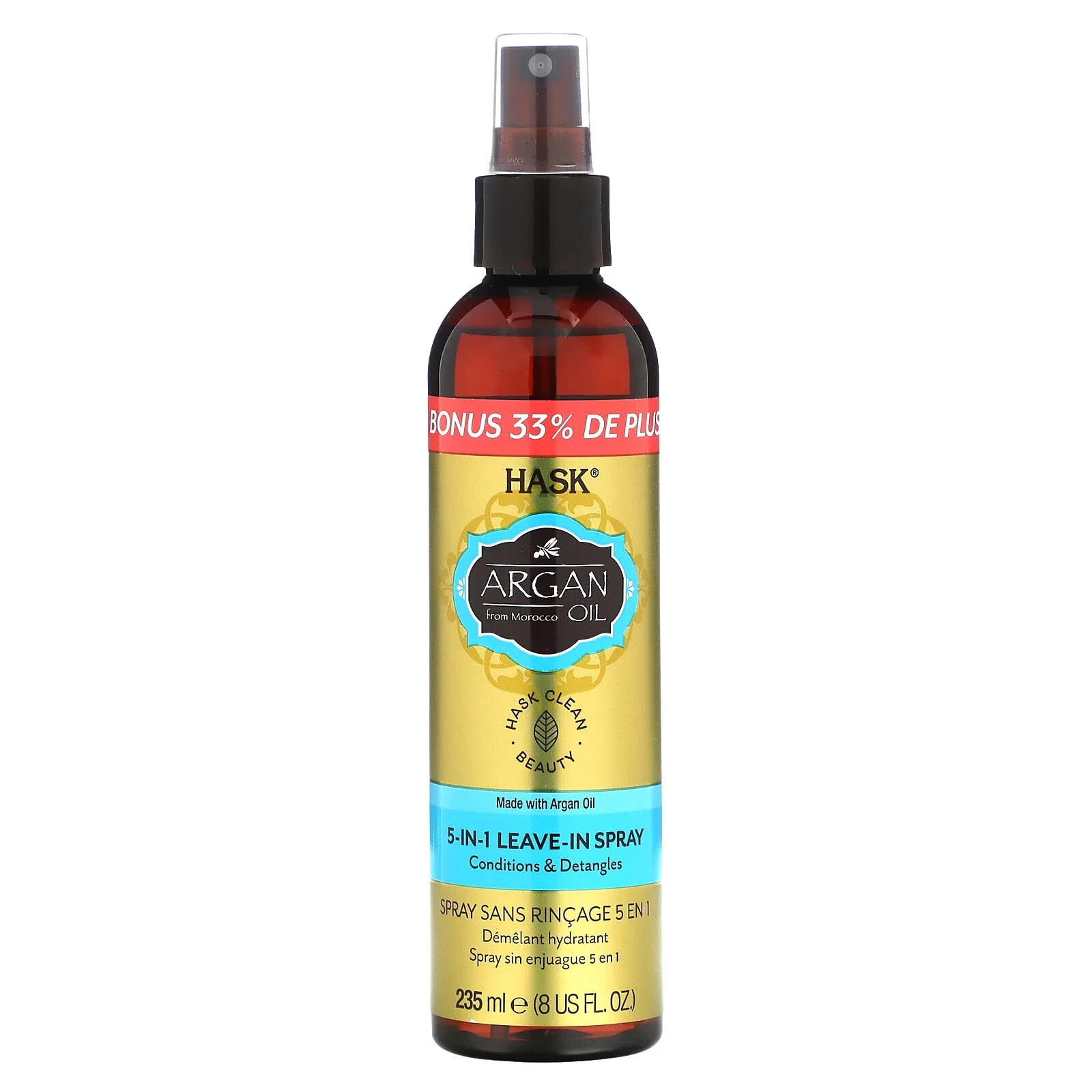 Hask Beauty, Argan From Morocco Oil, 5-In-1 Leave-In Spray, 8 fl oz (235 ml)