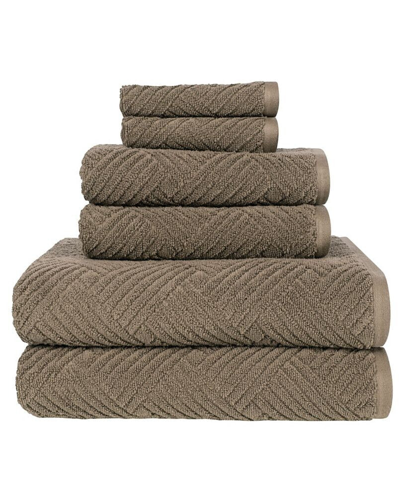 American Dawn seymour Textured Basket Weave Bath Towel Set, 6 Piece