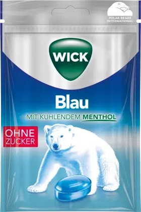 Bonbon, Blau mit Menthol, zuckerfrei, 72 g