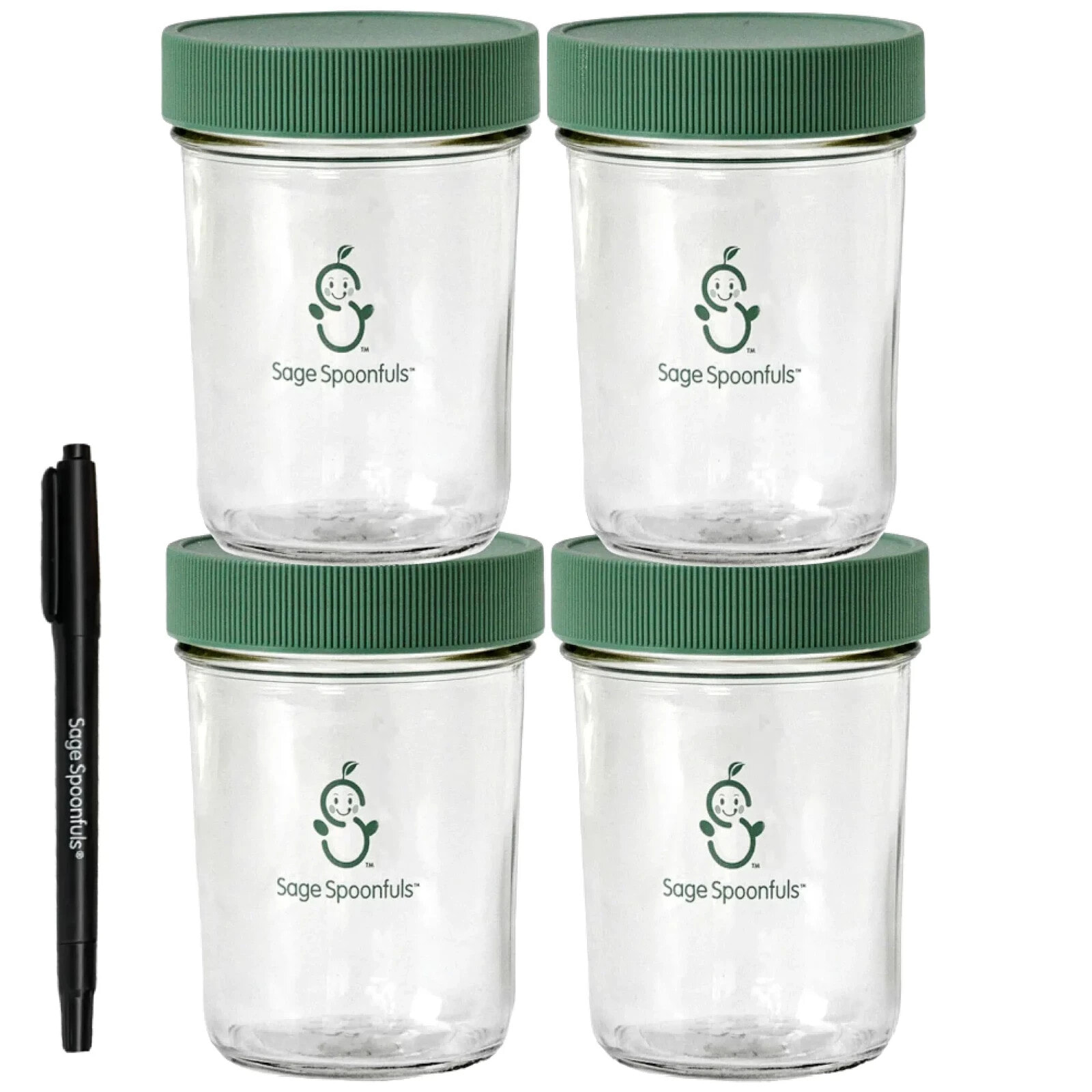 Glass Baby Food Storage Jars, 6 Pack (4 oz) Each