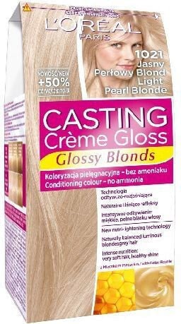 Loreal Paris Casting Creme Gloss 1021 Безаммиачная крем-краска для волос, оттенок светло-жемчужный блонд