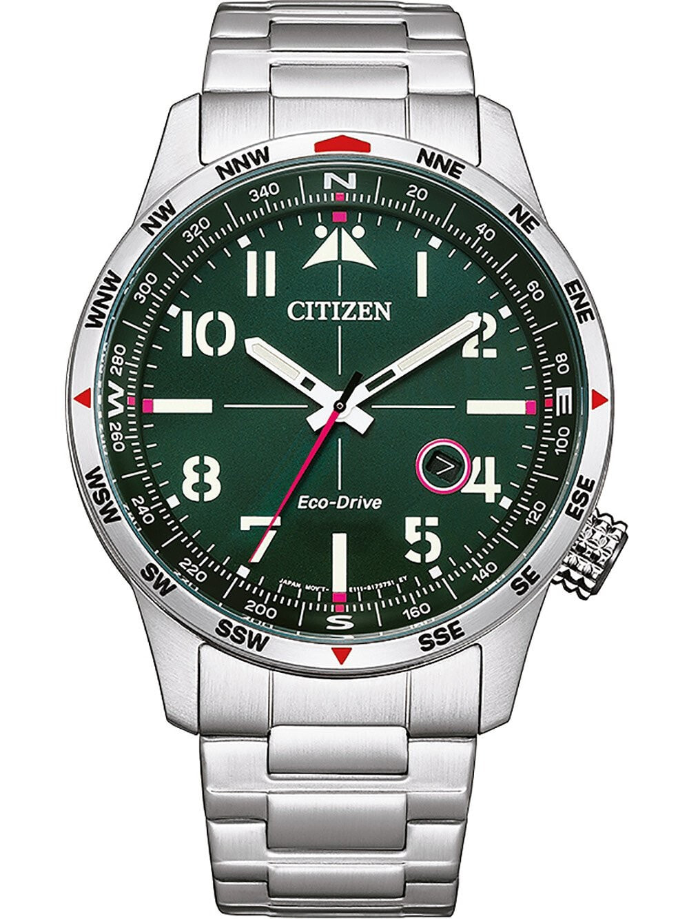 Мужские наручные часы с серебряным браслетом Citizen BM7551-84X Eco-Drive Sport Herren 43mm 10ATM