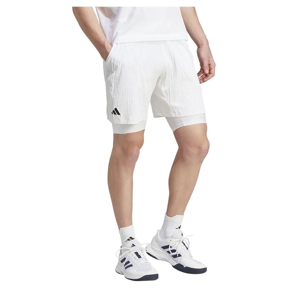 ADIDAS Aeroready Pro Two-In-One Seersucker Shorts