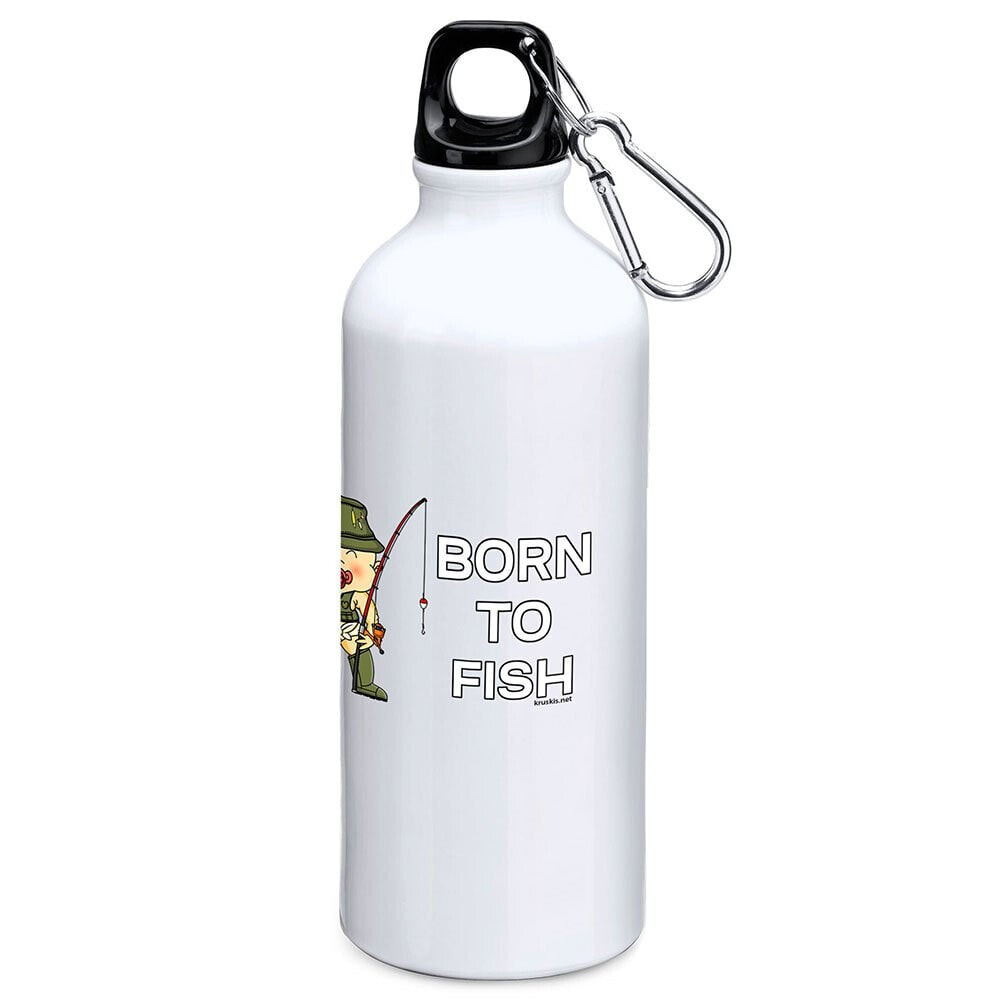 KRUSKIS Born To Fish 800ml Aluminium Bottle