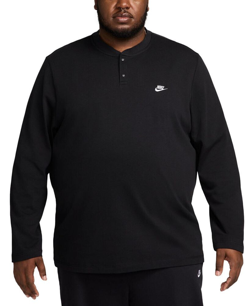 Nike club Men's Relaxed Fit Long Sleeve Henley