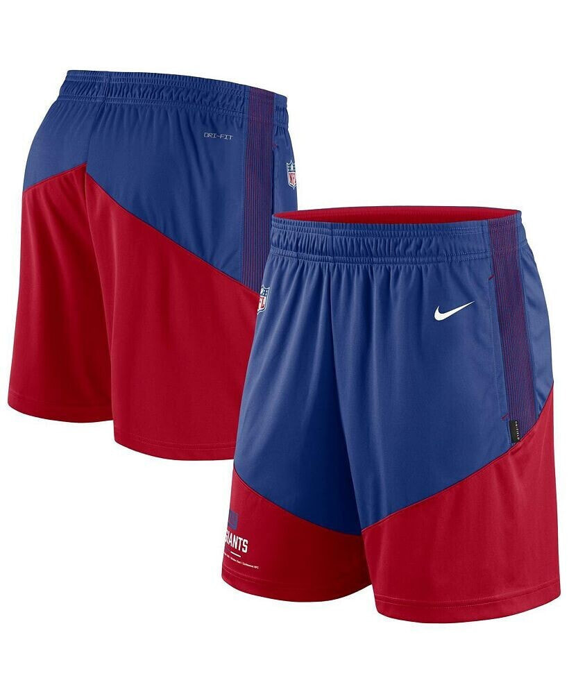 Nike men's Royal, Red New York Giants Primary Lockup Performance Shorts