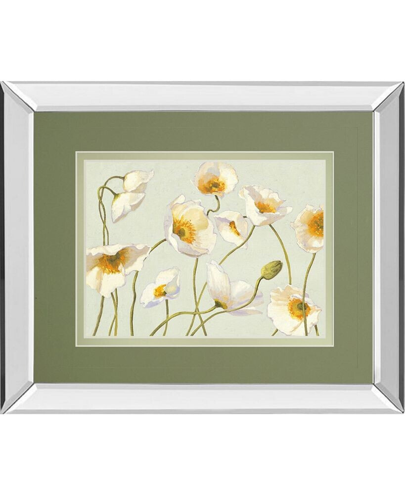 Classy Art white Bright Poppies by Novak Mirror Framed Print Wall Art, 34