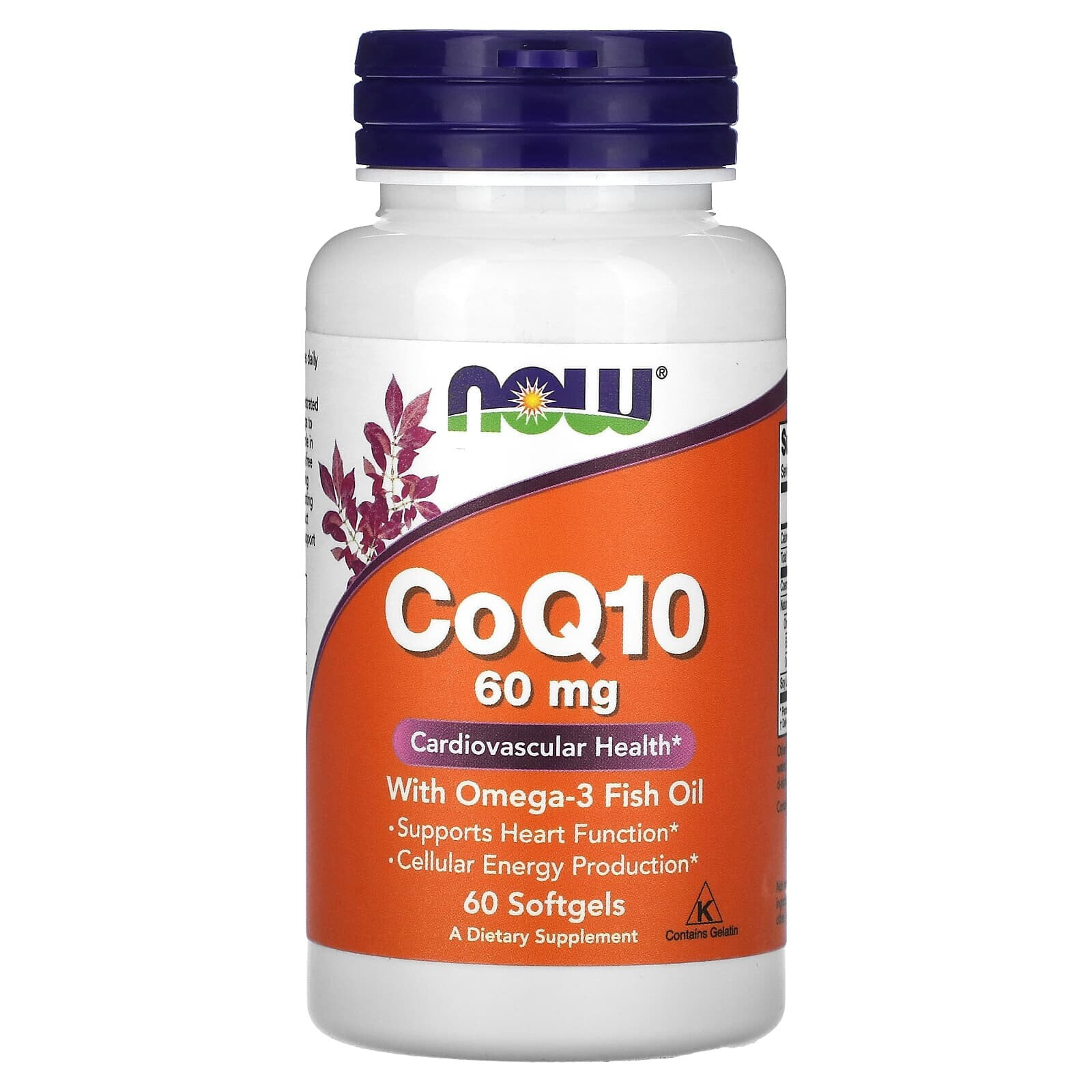 NOW Foods CoQ10 с рыбьим жиром омега-3 - 60 мг - 120 мягких таблеток