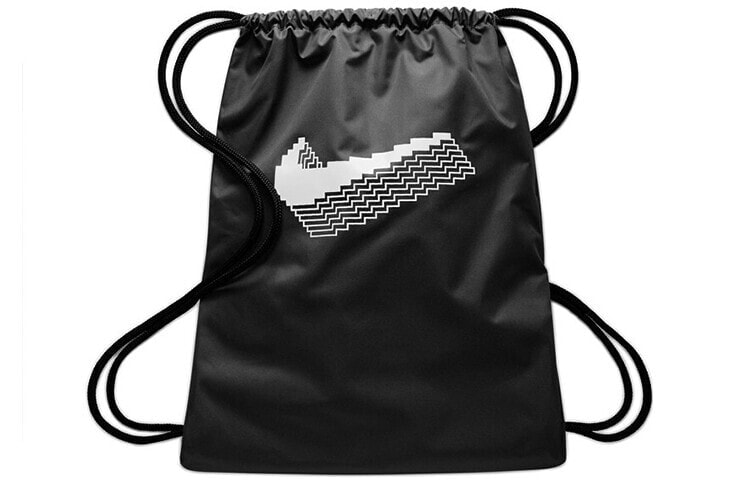 Nike 耐克 3D Logo印花 涤纶 健身包书包背包双肩包 男女同款情侣款 黑白色 / Рюкзак Nike 3D Logo CK5582-010