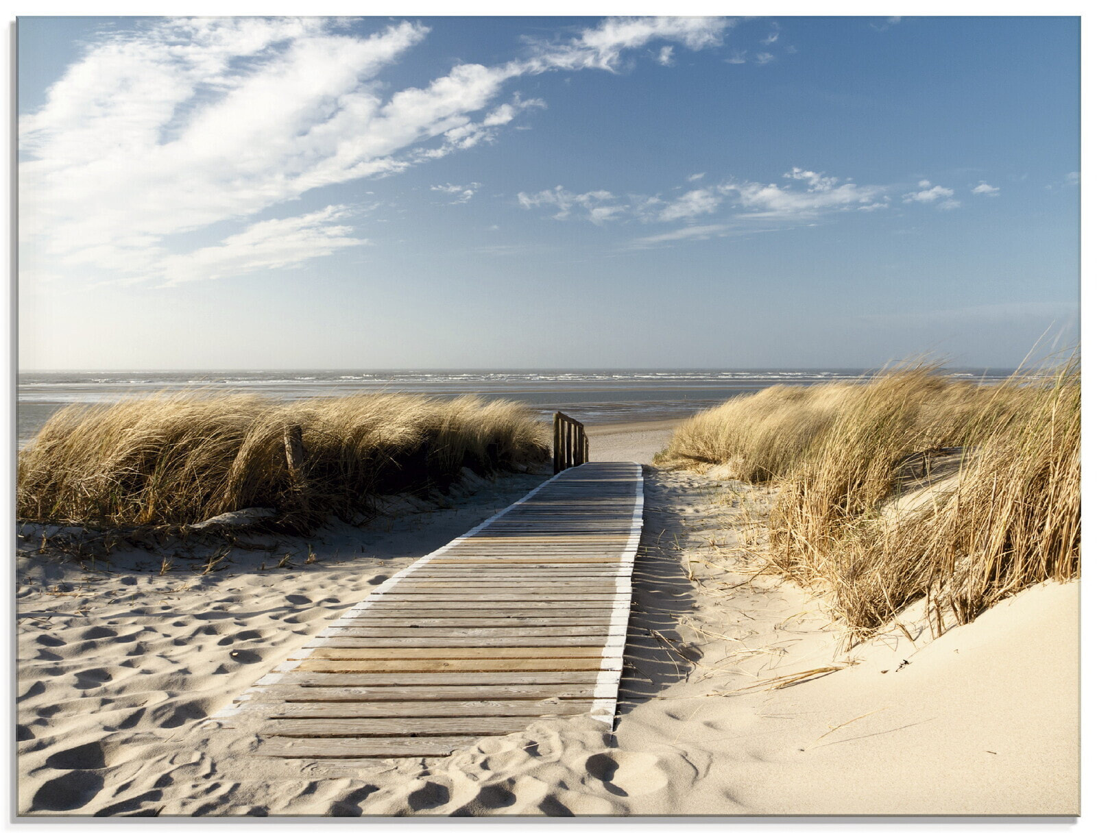 Glasbild Nordseestrand auf Langeoog