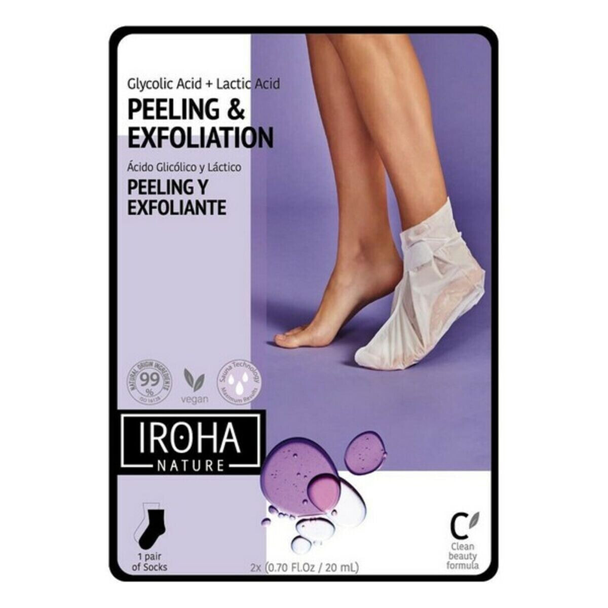 Moisturising Socks Peeling and Exfoliation Lavender Iroha IN/FOOT-3 (1 Unit)