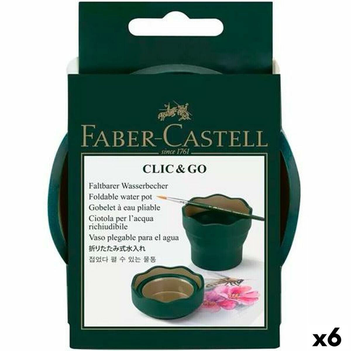 Glass Faber-Castell Clic & Go Foldable Dark green 6 Pieces