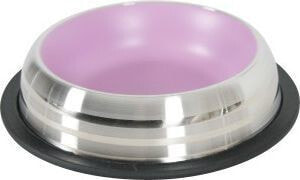 Zolux Merenda stainless steel anti-slip bowl - 0.5 l pink