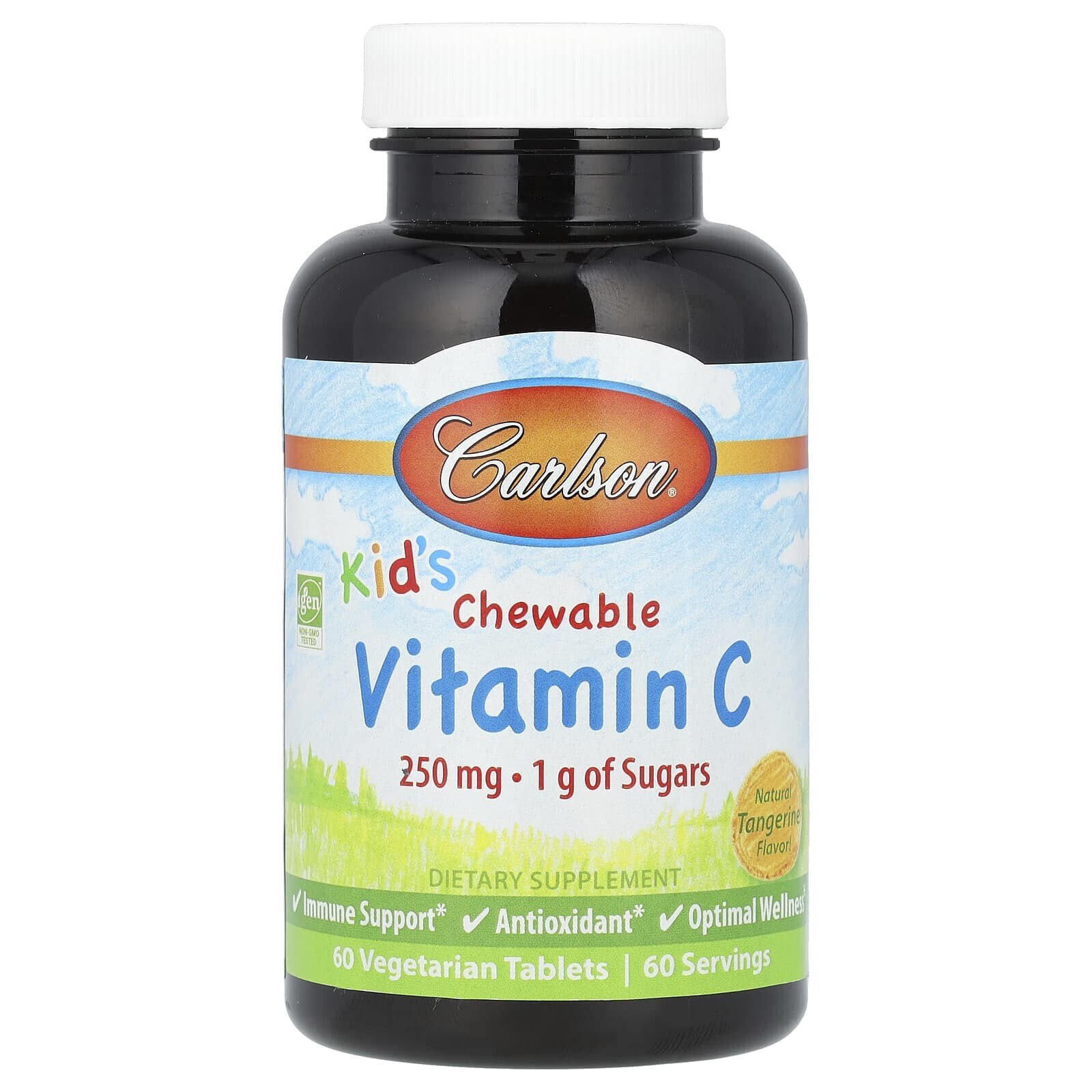 Kid's Chewable Vitamin C, Natural Tangerine, 250 mg, 120 Vegetarian Tablets