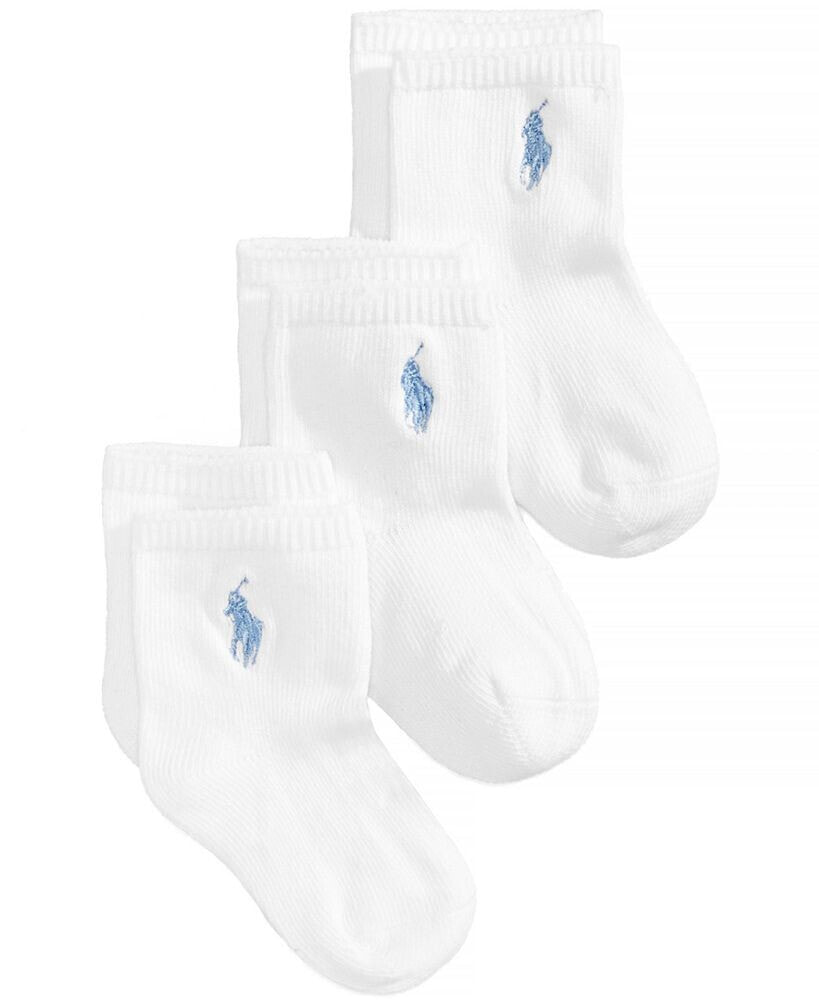 Polo Ralph Lauren ralph Lauren Baby Boys Embroidered Logo Crew Socks, Pack of 3