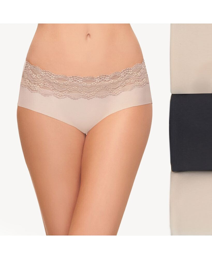 b.tempt'd Women's 3-Pk. b.bare Lace-Trim Hipster Underwear трусы