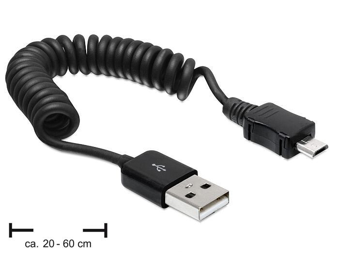 DeLOCK USB 2.0-A/USB micro-B 0.6m USB кабель 0,6 m USB A Micro-USB B Черный 83162