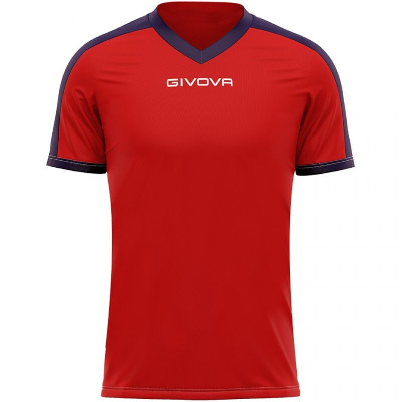 Мужская спортивная футболка красная с надписью T-shirt Givova Revolution Interlock M MAC04 1204