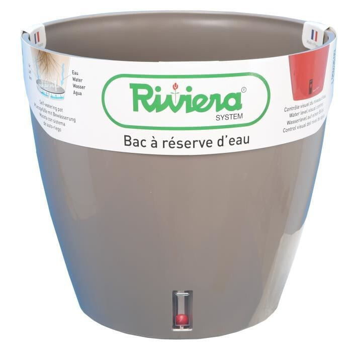 RIVIERA Eva New круглый пластиковый горшок - 46 см - 49 л - серо-коричневый