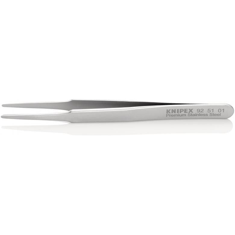 Технический пинцет Knipex 92 51 01, Stainless steel, Stainless steel, Flat, Straight, 15 g, 10 mm