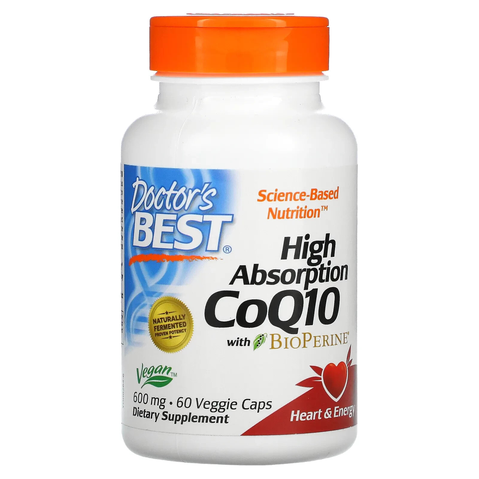 High Absorption CoQ10 with BioPerine, 600 mg, 60 Veggie Caps