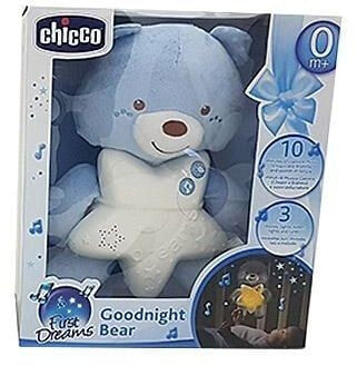 Детский ночник Chicco Плюшевый мишка-спокойной ночи, с музыкой и белым шумом 276697