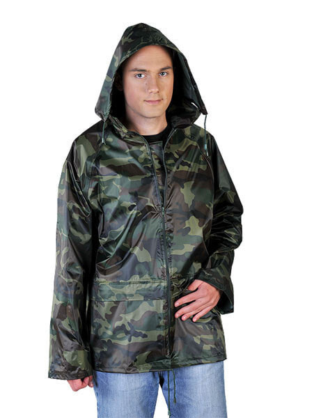 Reis XL camo rain jacket with hood