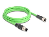 Delock M12 Kabel A-kodiert 8 Pin Stecker zu Buchse PUR TPU 2 m - Cable - 2 m