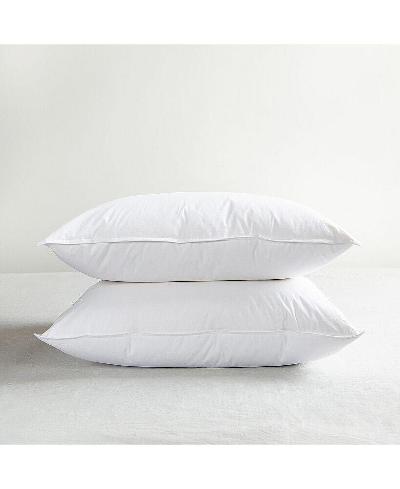 Bokser Home 2 Pack Medium White Duck Feather & Down Bed Pillow - Standard