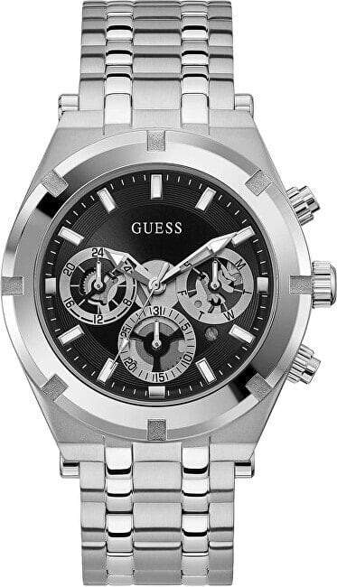 Мужские наручные часы с серебряным браслетом Guess Continental GW0260G1