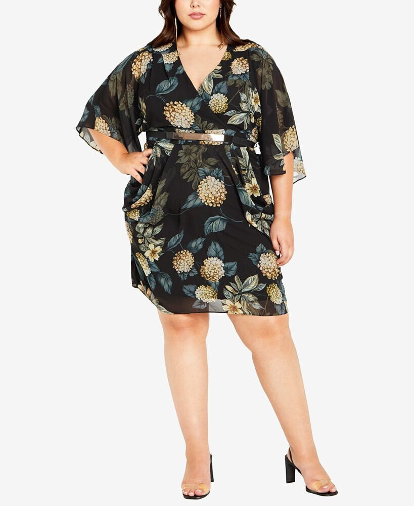 CITY CHIC plus Size Wrap Golden Floral Dress